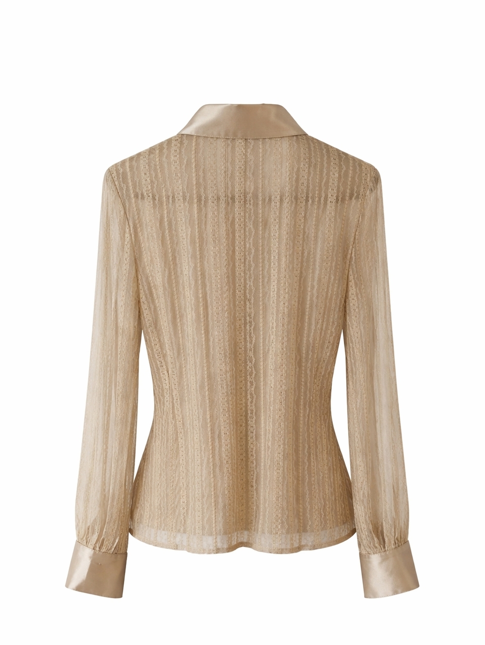 Adolfo Satin-Trim Ruffle Front Gold Blouse SIze S - Picture 3 of 7